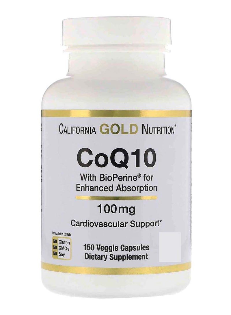 CoQ10 With Bioperine Cardiovascular Support - 150 Veggie Capsules