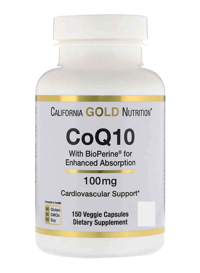 Coq10 With Bioperine Cardiovascular Support - 150 Veggie Capsules