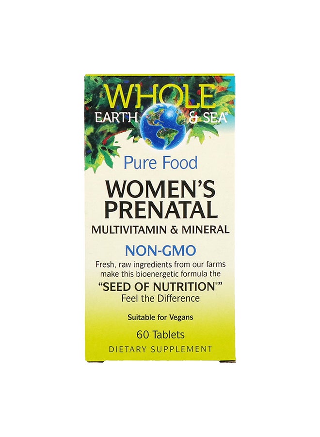 Natural Factors, Whole Earth & Sea, Women's Prenatal Multivitamin & Mineral, 60 Tablets