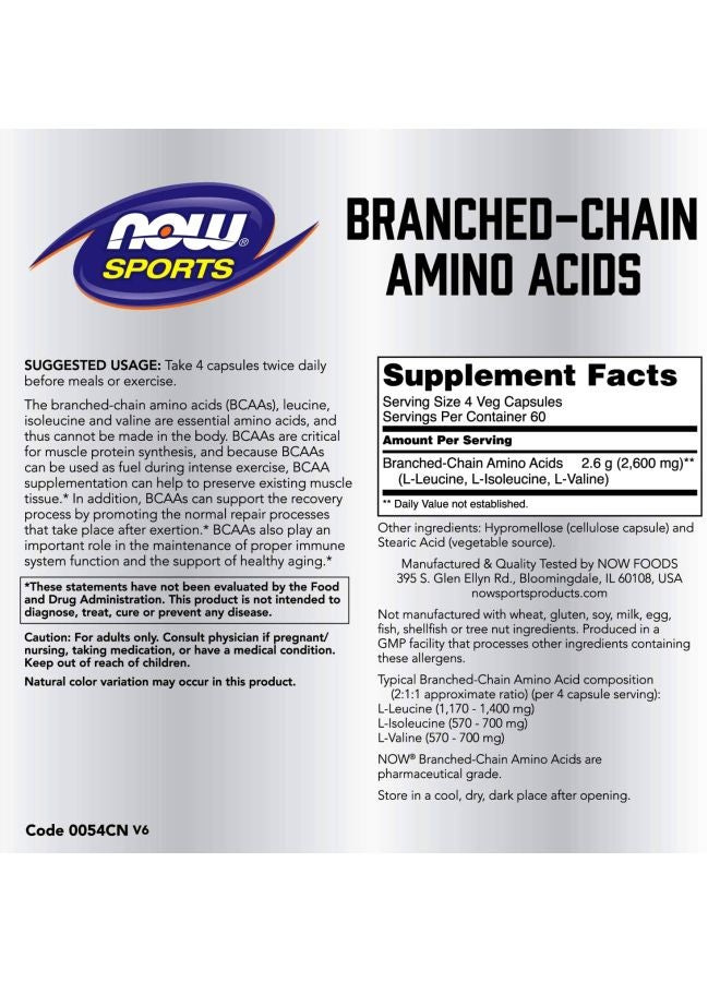 Branched Chain Amino Acids - 240 Capsules