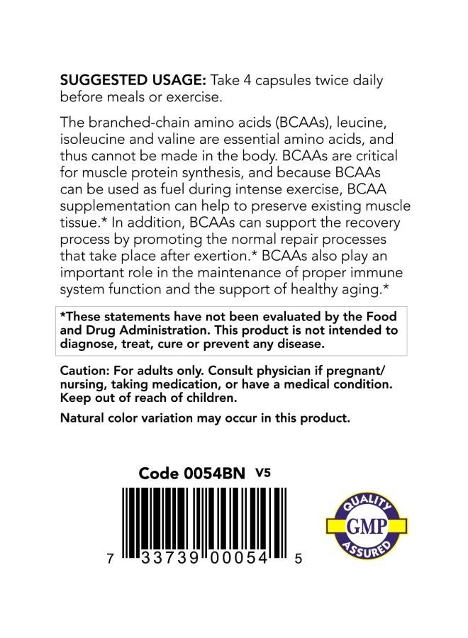 Branched Chain Amino Acids - 240 Capsules