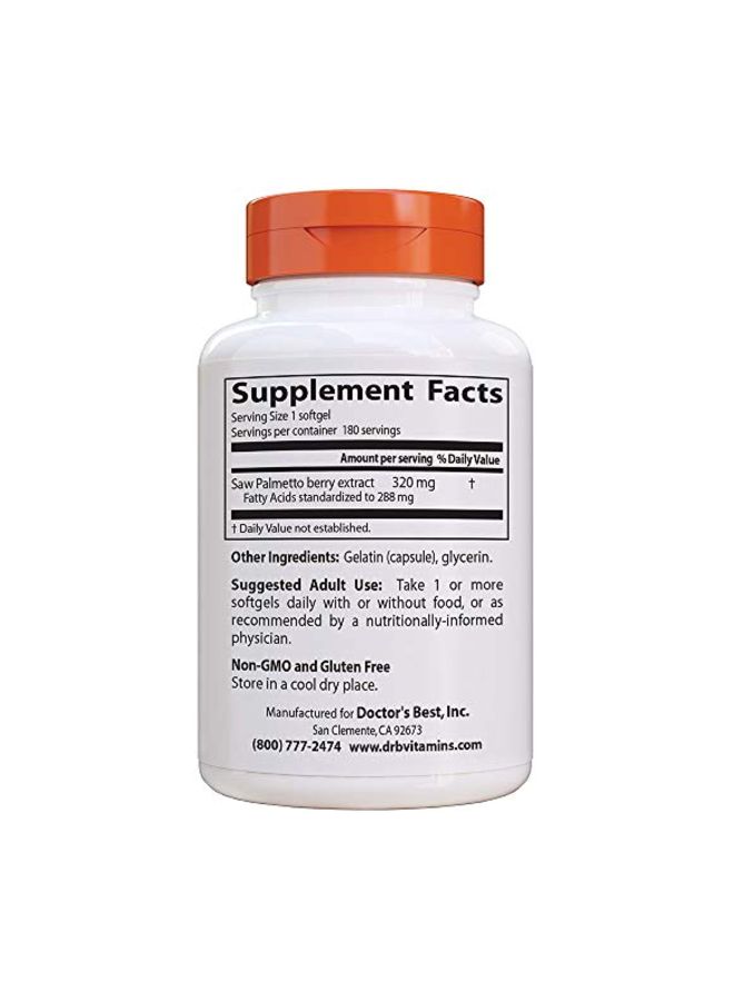 Saw Palmetto Dietary Supplement 320 Mg - 180 Softgels
