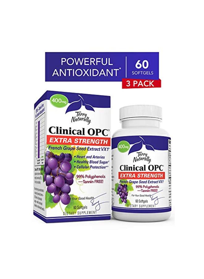 Pack Of 3 Clinical OPC Extra Strength Dietary Supplement - 60 Softgels