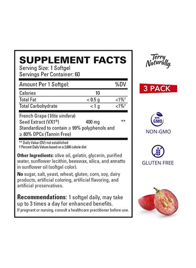 Pack Of 3 Clinical OPC Extra Strength Dietary Supplement - 60 Softgels