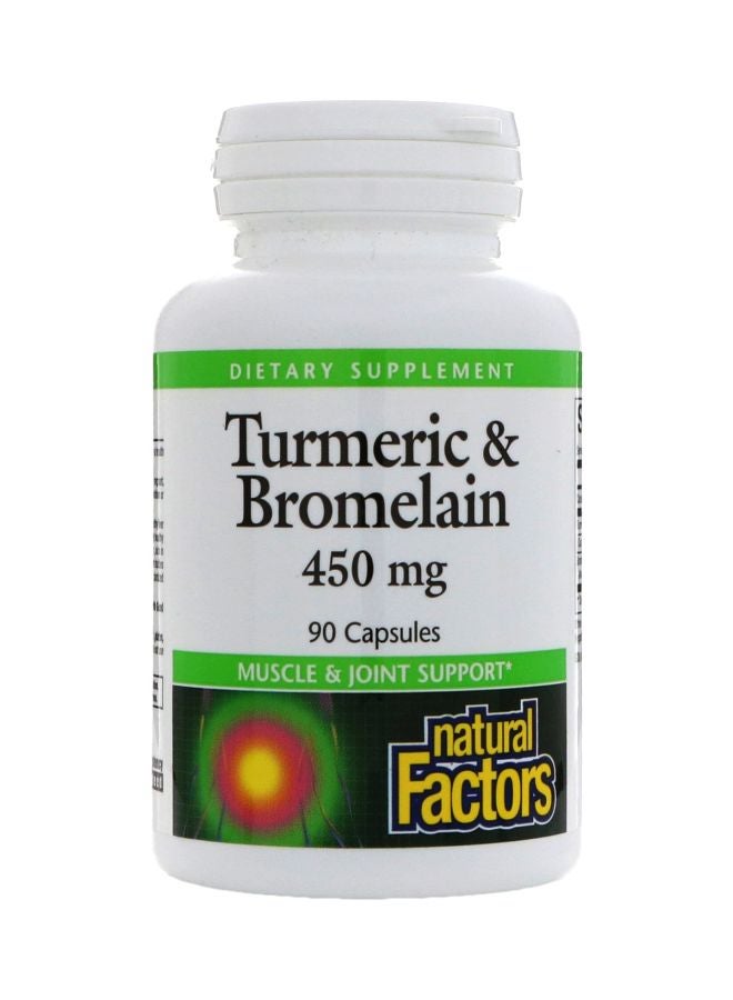 Turmeric And Bromelain 450mg Dietary Supplement - 90 Capsules