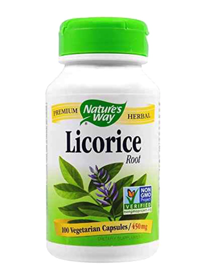 Licorice Root Dietary Supplement - 100 Capsules