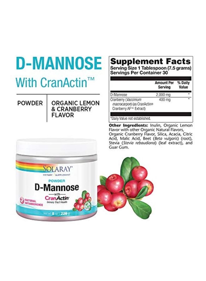 D-Mannose With Cranactin Powder Dietary Supplement - Lemon Berry Flavored