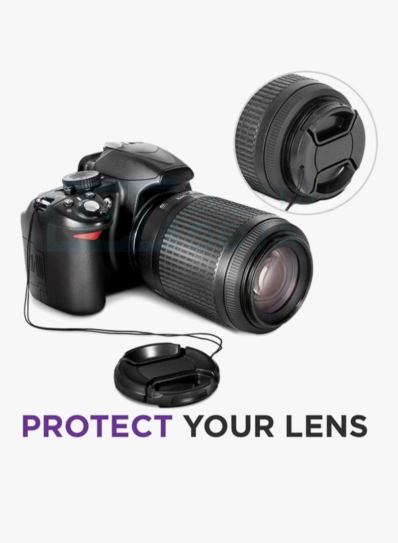 2 x 62mm Lens Cap Front Cover Protector Snap On Center Pinch for Camera Canon Nikon Sony DSLR