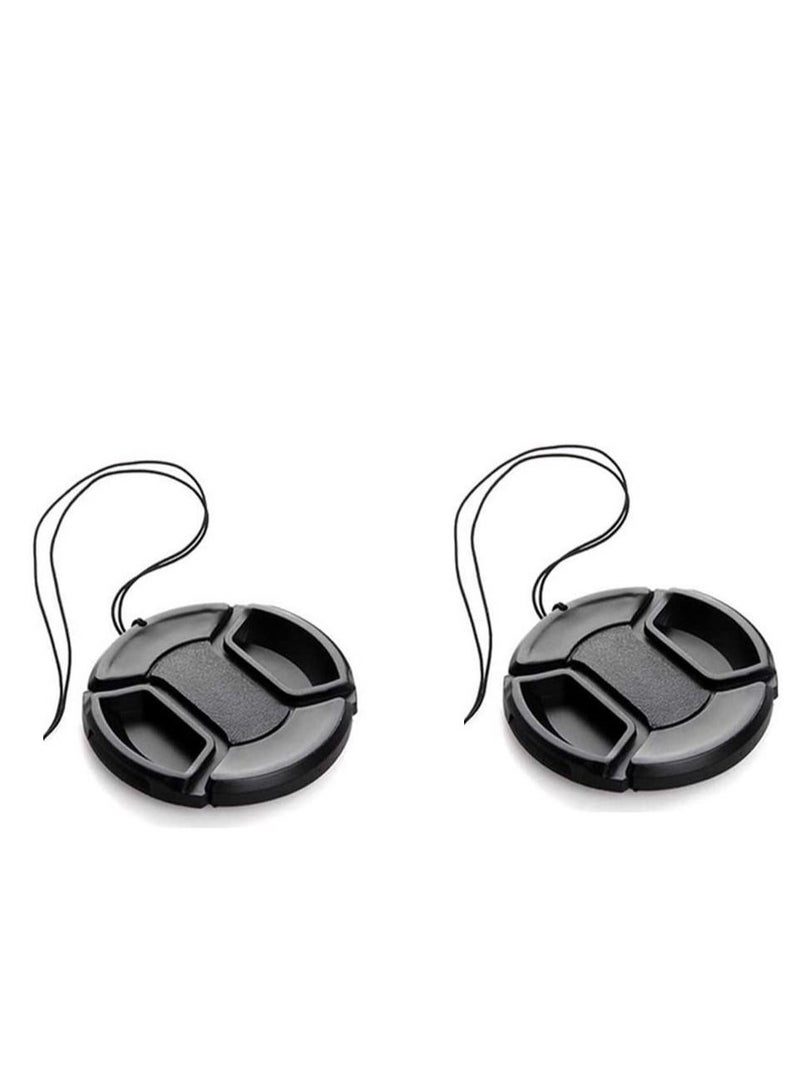 2 x 62mm Lens Cap Front Cover Protector Snap On Center Pinch for Camera Canon Nikon Sony DSLR