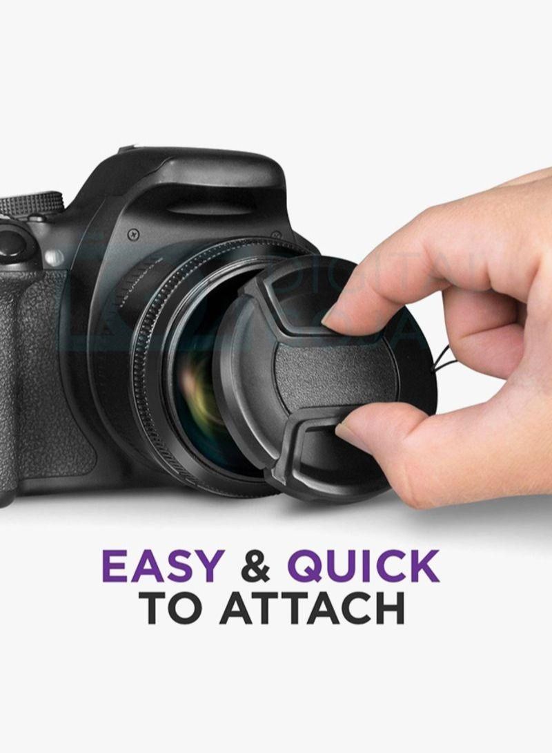 2 x 82mm Lens Cap Front Cover Protector Snap On Center Pinch for Camera Canon Nikon Sony DSLR