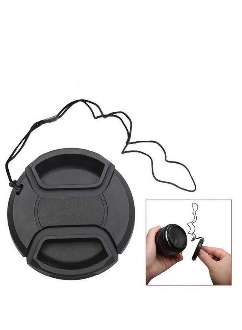 2 x 82mm Lens Cap Front Cover Protector Snap On Center Pinch for Camera Canon Nikon Sony DSLR