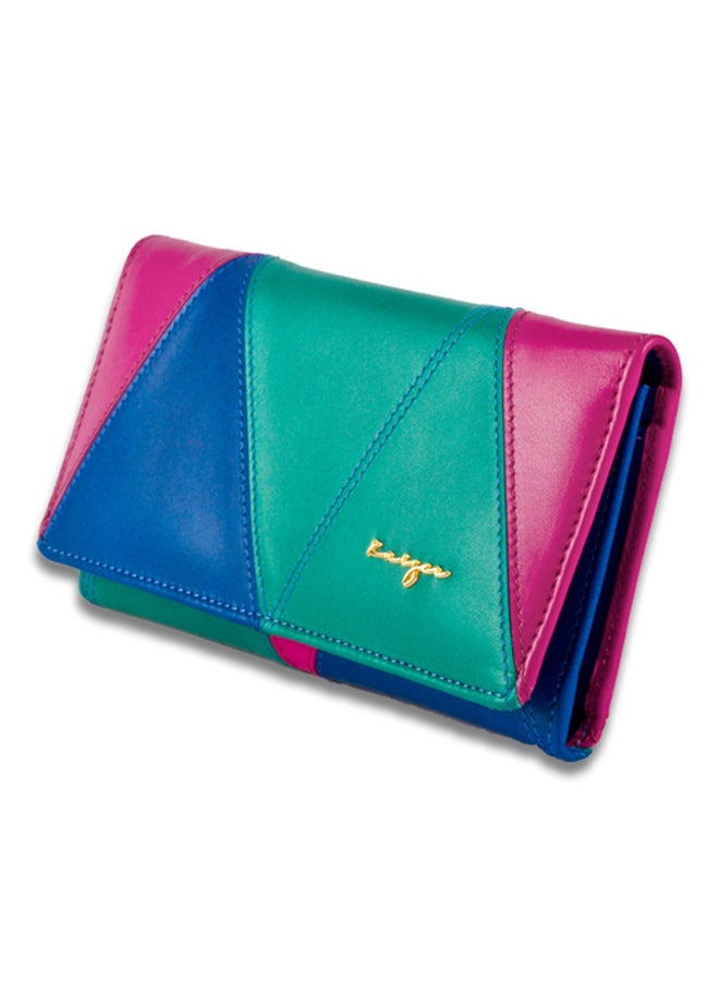 Allure Leather Wallet Pink/Green/Blue