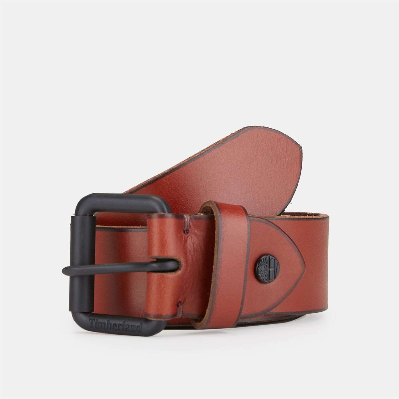 Roller-Buckle Buffalo Leather Belt