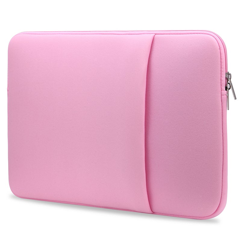 Soft Zipper Sleeve Bag For 15-Inch Laptop Pink