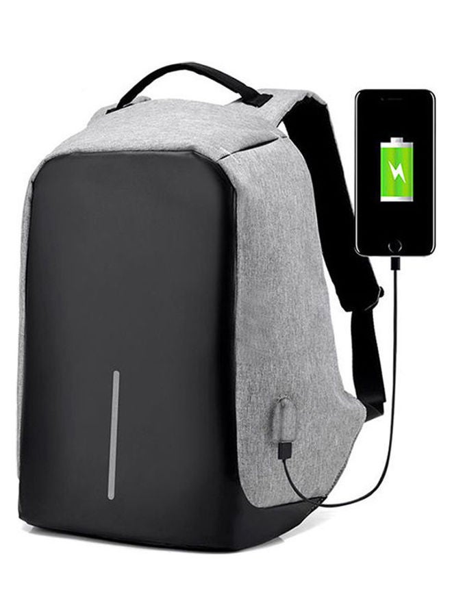 Multifunctional College Backpack Business Laptop  Antitheft Water Resistant Computer Usb Charging Port Lightweight Grey