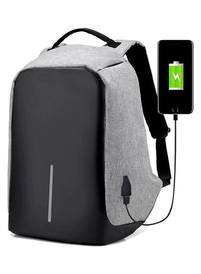 Antitheft Unisex Fashion Laptop Notebook Backpack Travel  W/ Usb Charger Port Grey