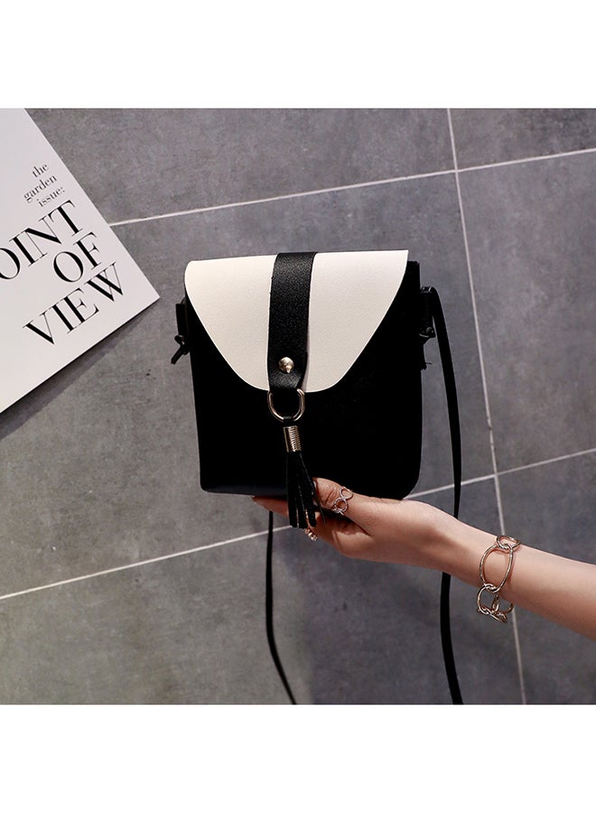 Flap Closure Crossbody Bag Black