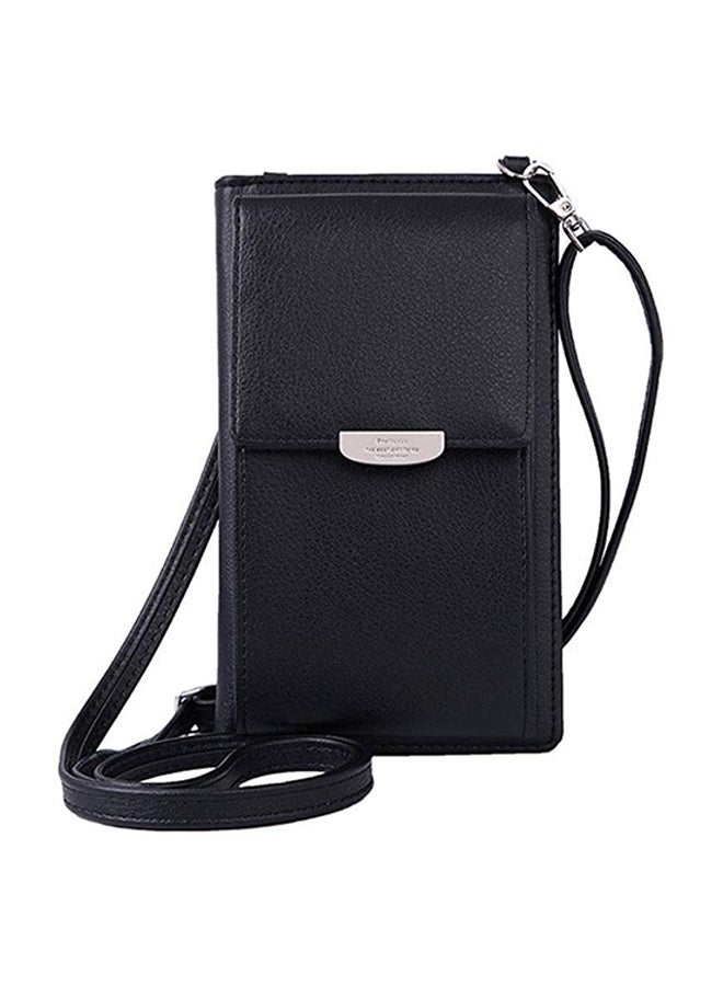 Multifunctional Plain Style Crossbody Bag Black