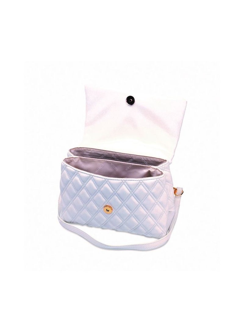 Renata Quilted White Leather Crossbody Bag