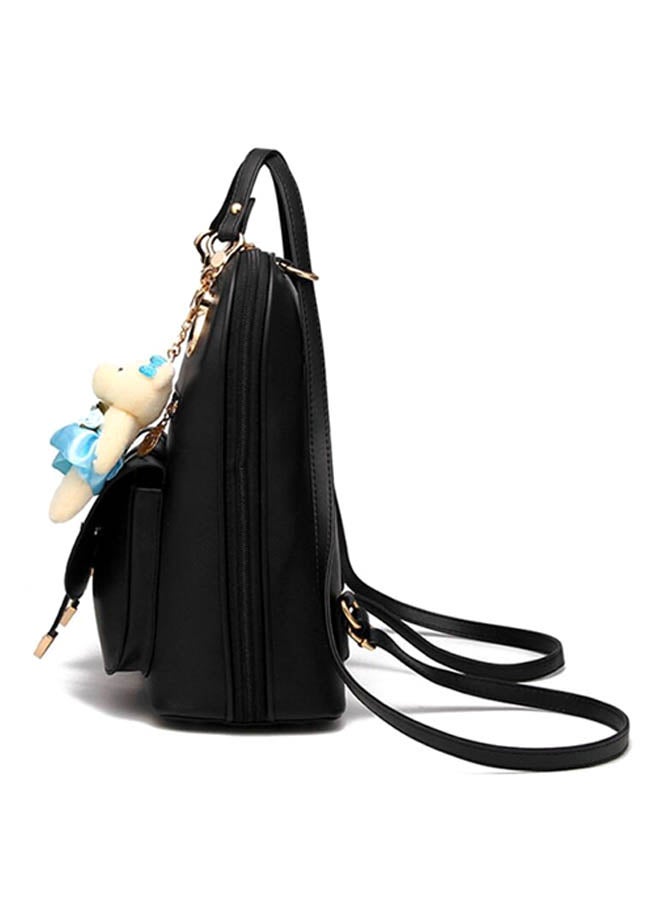 Bear Pendant Backpack Black