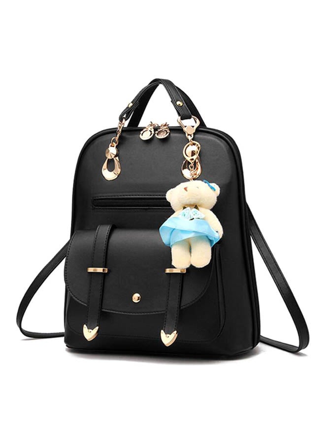 Bear Pendant Backpack Black