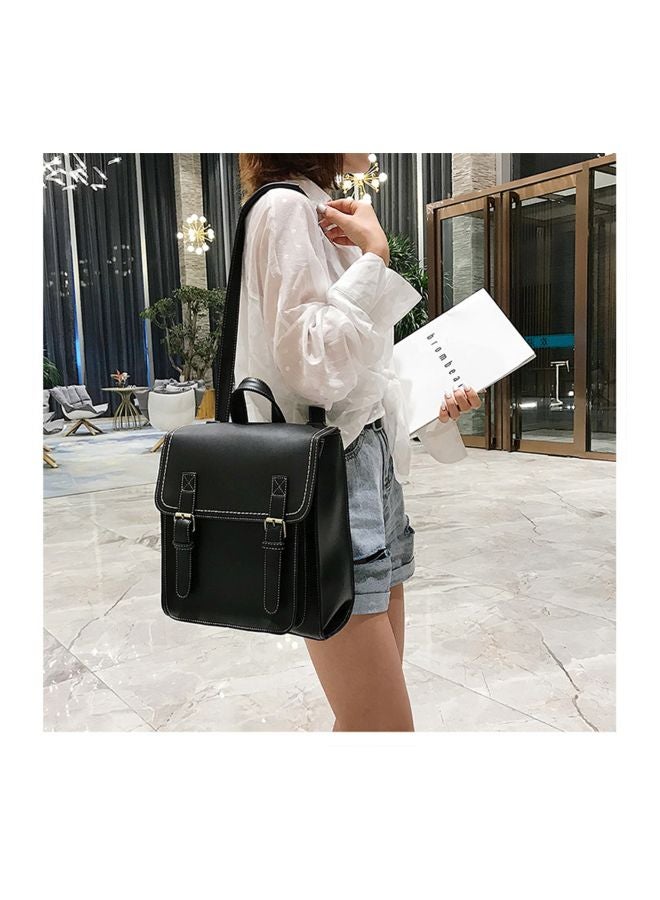 PU Leather Shoulder Bag Black