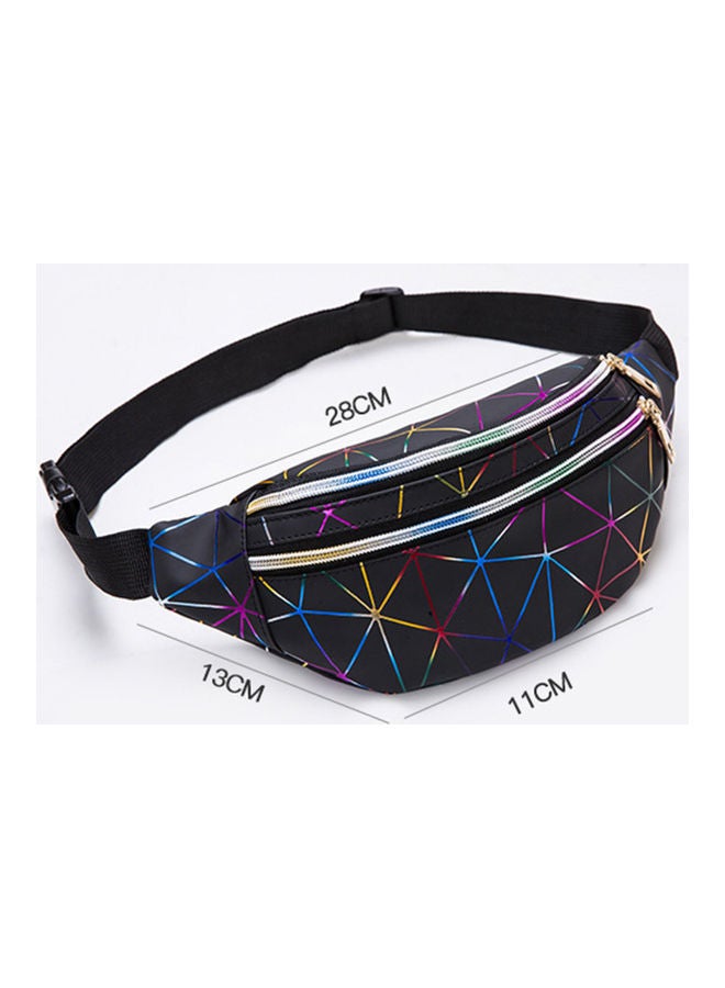 Multilayer Outdoor PU Waist Chest Pack Triangle Black 28.00*11.00*13.00cm