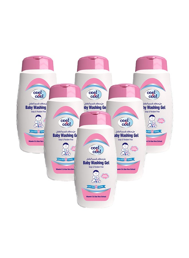 Pack of 6 Baby Washing Gel 250ml