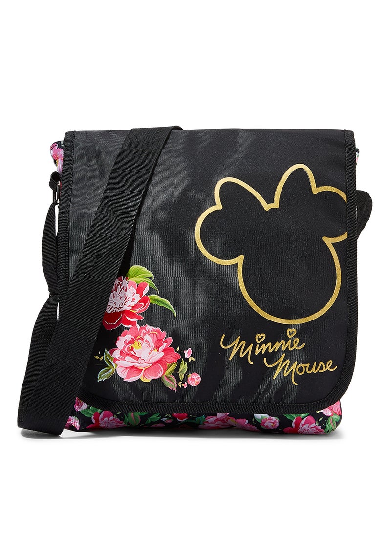 Floral Effect Flap Over Shoulder Bag Multicolour