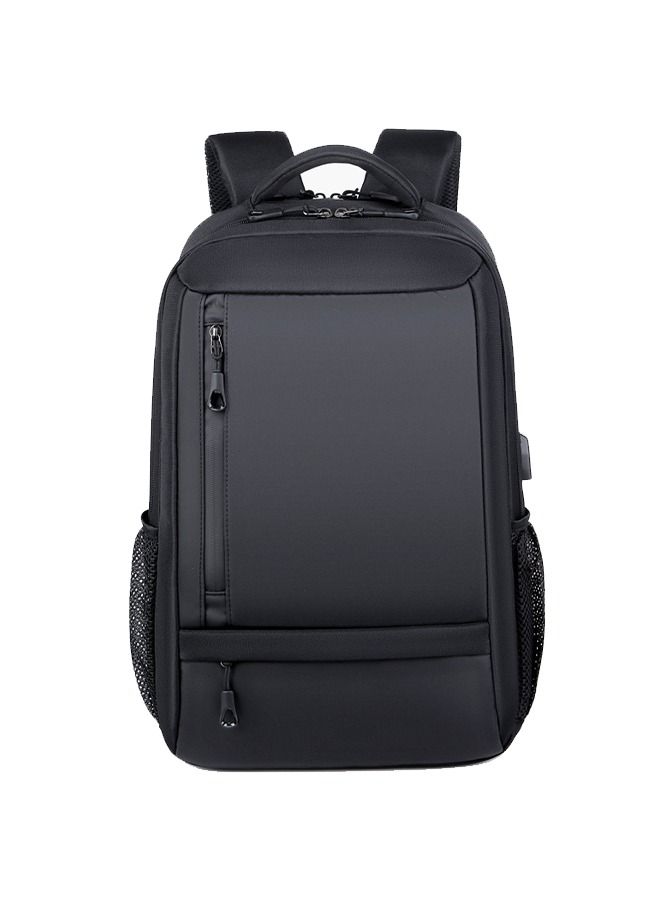 Waterproof Backpack School Bag with USB Port for Men Work Travel Flight Business Black