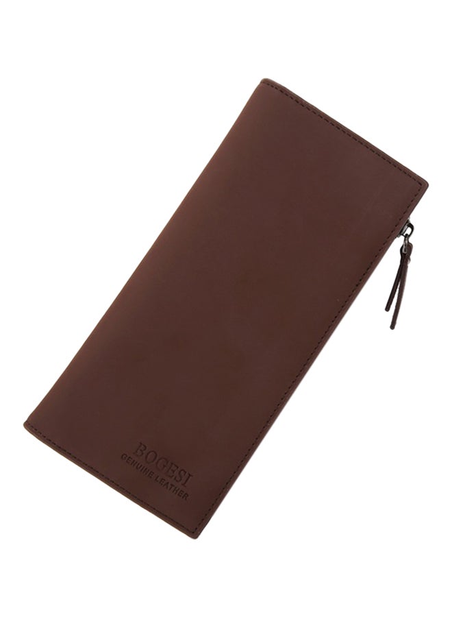 Long Leather Wallet Brown