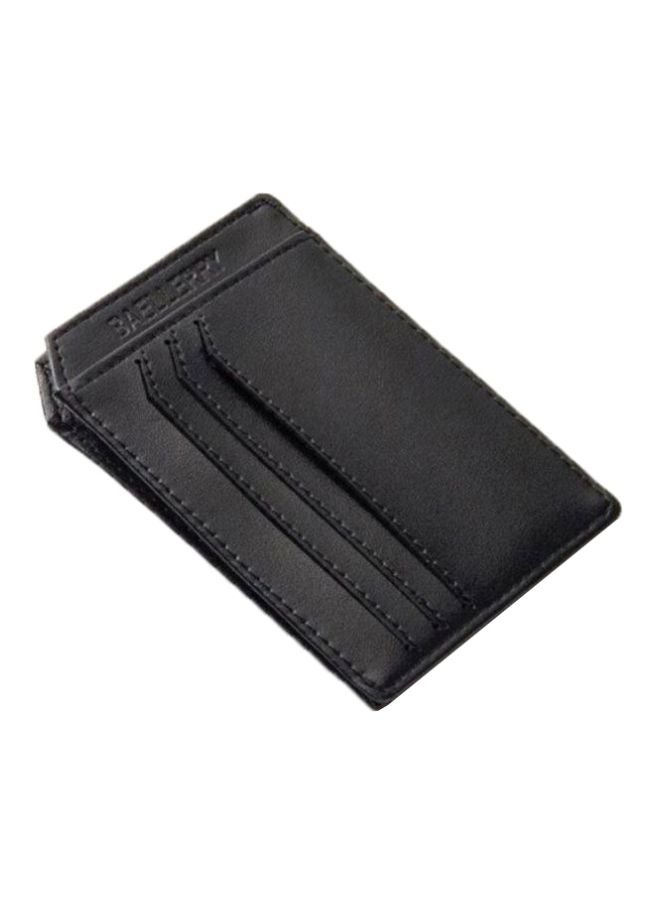Leather Card Holder And Coin Wallet Black