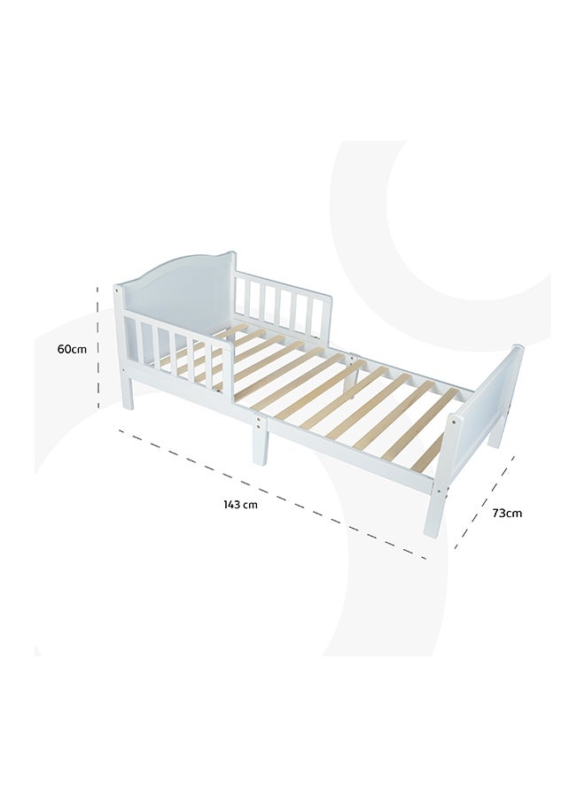 Wooden Toddler Bed 143x73x60 With Mattress 140x70x10 Cm