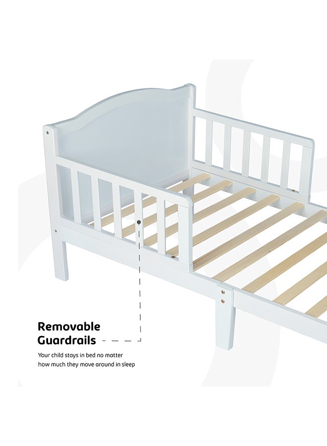 Wooden Toddler Bed 143x73x60 With Mattress 140x70x10 Cm