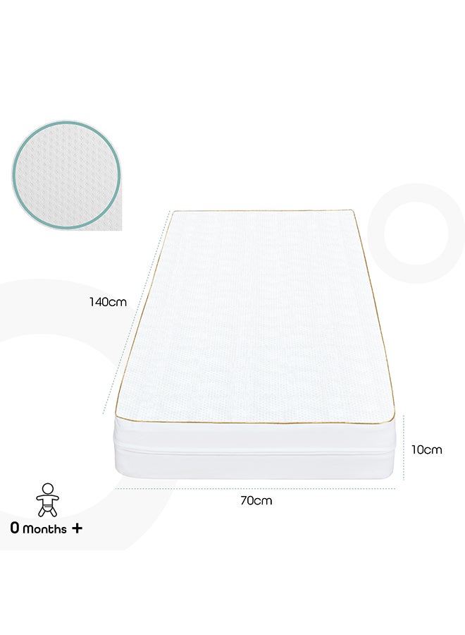 Wooden Toddler Bed 143x73x60 With Mattress 140x70x10 Cm