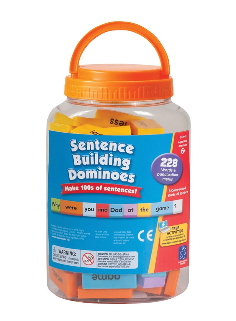 228-Piece Sentence Building Dominoes Set With Storage Container