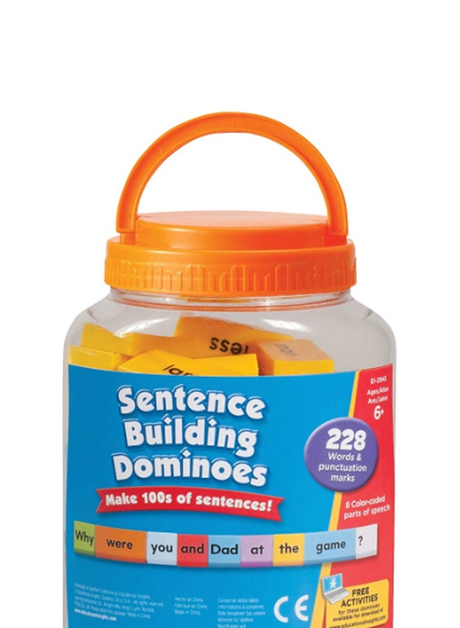 228-Piece Sentence Building Dominoes Set With Storage Container