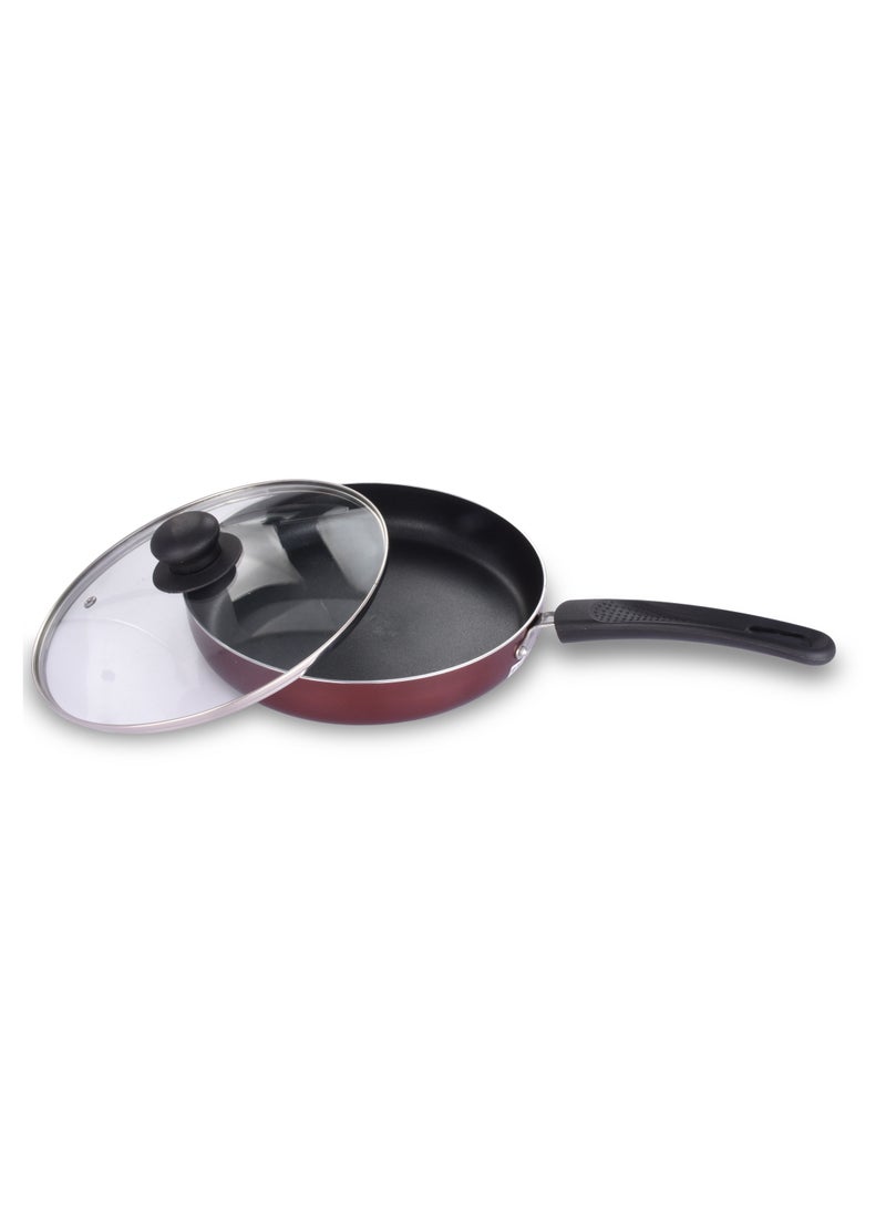Non Stick Induction Fry Pan with Glass Lid 27 Cms