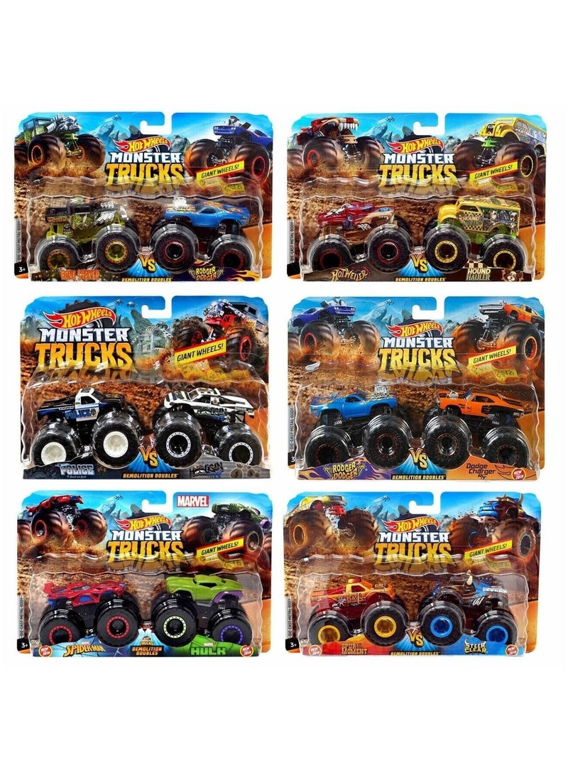 Hot Wheels Monster Trucks Demolition Doubles - 1 Piece Only, Assorted/ Style May Vary