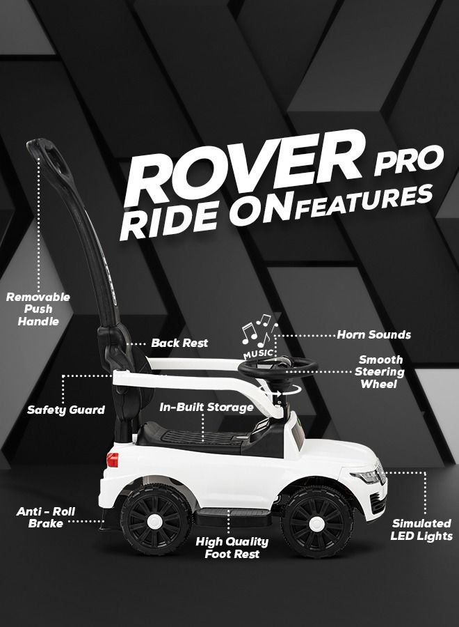 Rover Pro Ride on Baby Car with Music Light Kids Car With Storage Push Handle