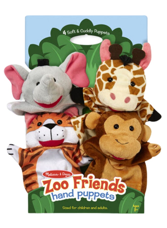 4-Piece Zoo Friends Hands Puppet Set
