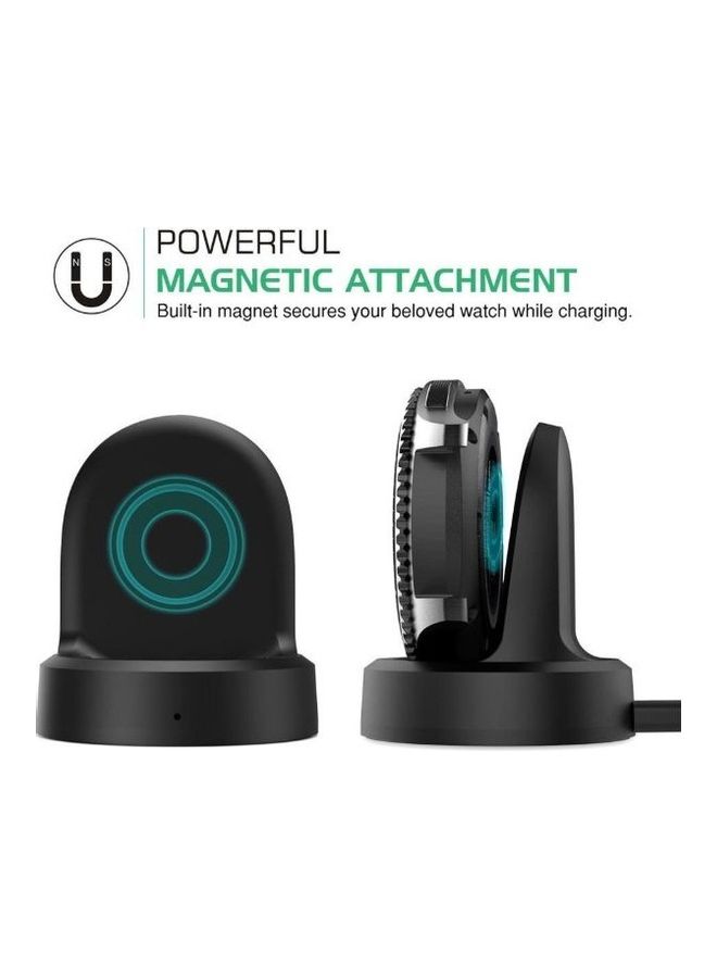 Wireless Smartwatch Charger Dock Pad For Samsung Gear S3 Smart Watch Black