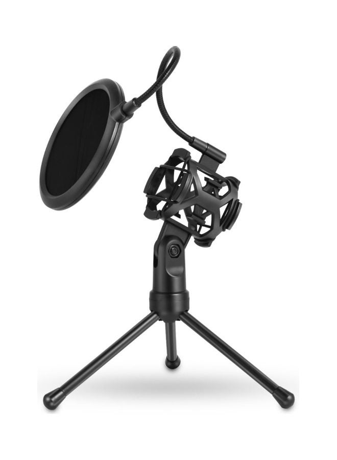 Desktop Microphone Tripod Stand Black