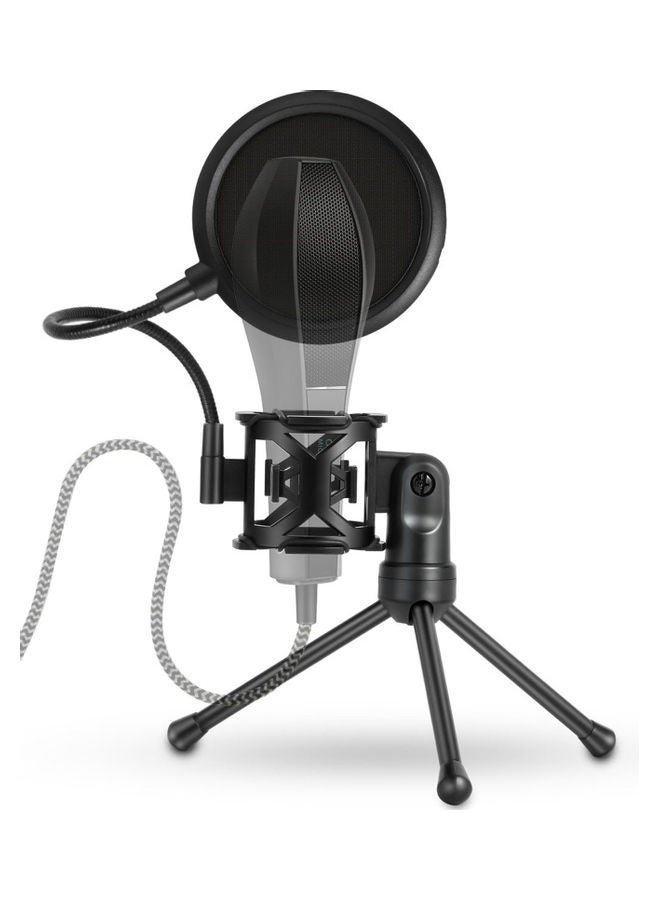 Desktop Microphone Tripod Stand Black