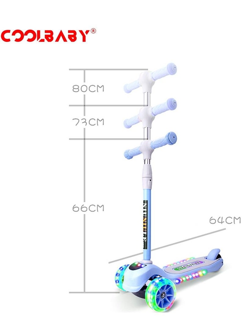 Music and Light Adjustable Handle kids Scooter