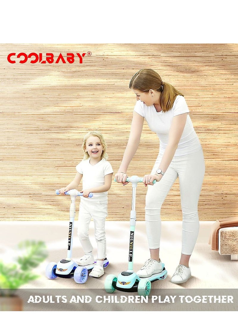 Music and Light Adjustable Handle kids Scooter