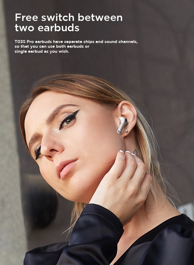 JR-T03S Pro TWS In-Ear Earphones Wireless Earbuds With Replacement Eartips Standard Version White