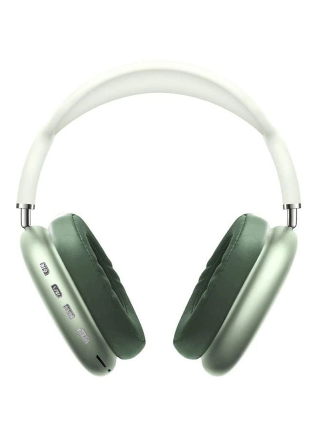 P9 Bluetooth Wireless Headset Over-Ear Headphone With Mic Green/White