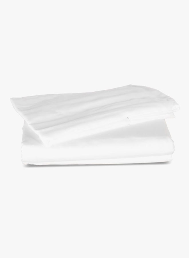 3-Piece Flat Sheet And Pillow Case Set Cotton White King