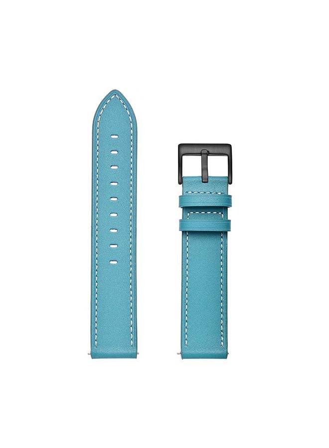 Genuine Leather Replacement Band 20mm For Samsung Active 2 40/44mm Supreme Style Blue